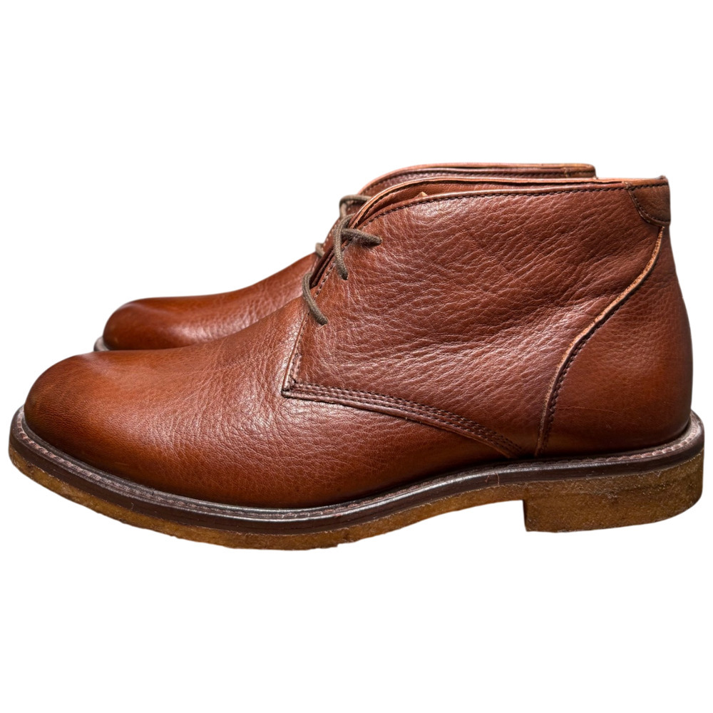 JOHNSTON & MURPHY Copeland Men 8M Brown Mahogany Tumbled Leather Chukka Boots